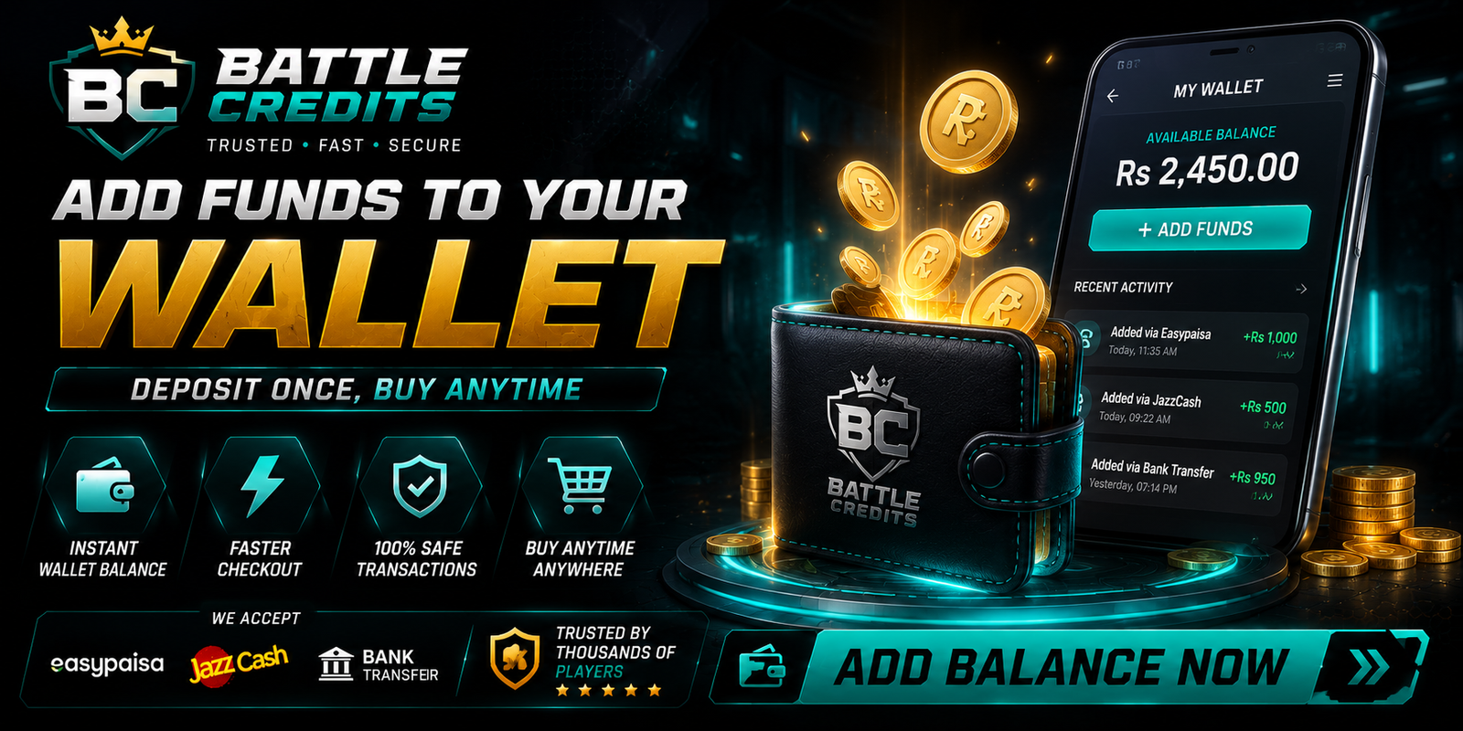 BattleCredits Pakistan | PUBG UC, Free Fire & TikTok Top-Up