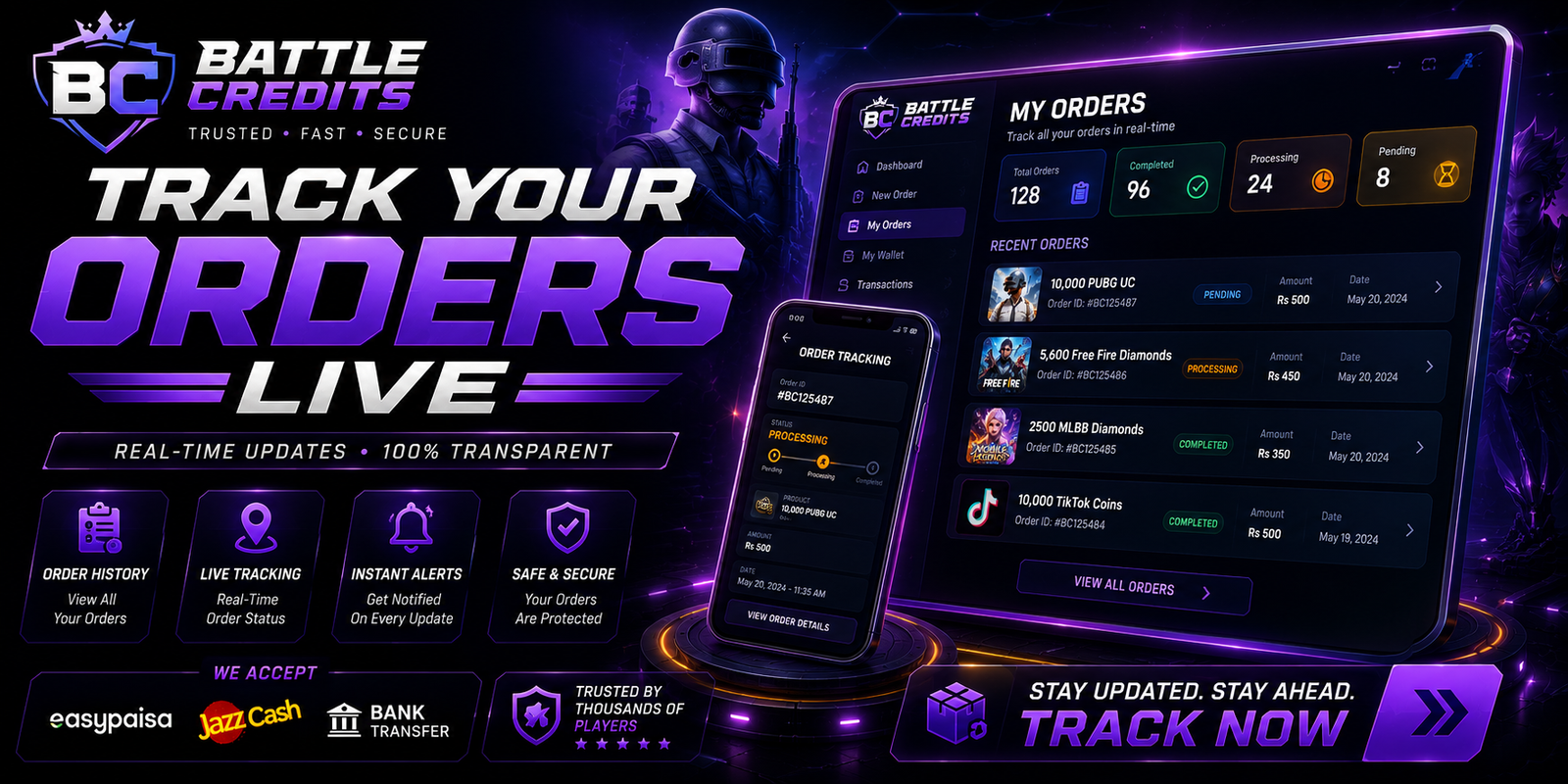 BattleCredits Pakistan | PUBG UC, Free Fire & TikTok Top-Up